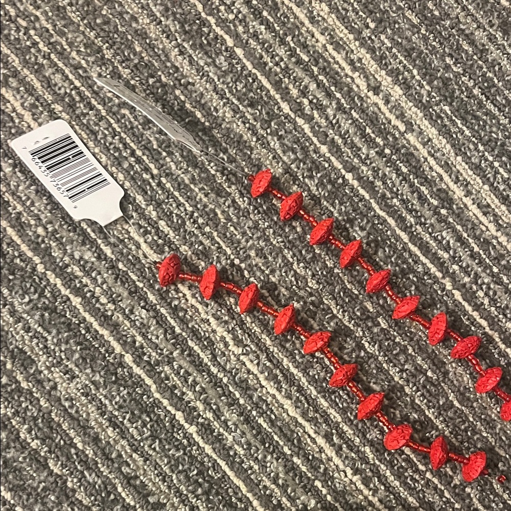 Vibrant Red Beaded Craft String